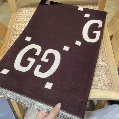 GUCC1 ジャカード カシミア スカーフ【50％割引+送料無料】