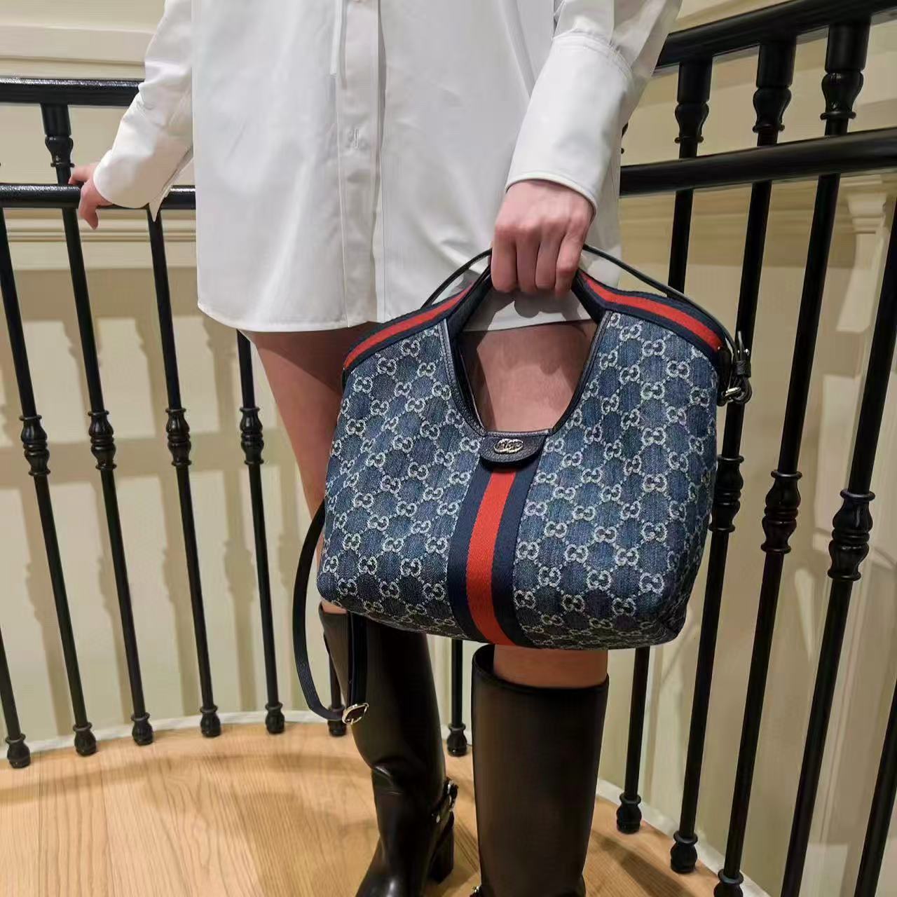 GUCC1 Giglioジャカードハンドバッグ【50％割引+送料無料】