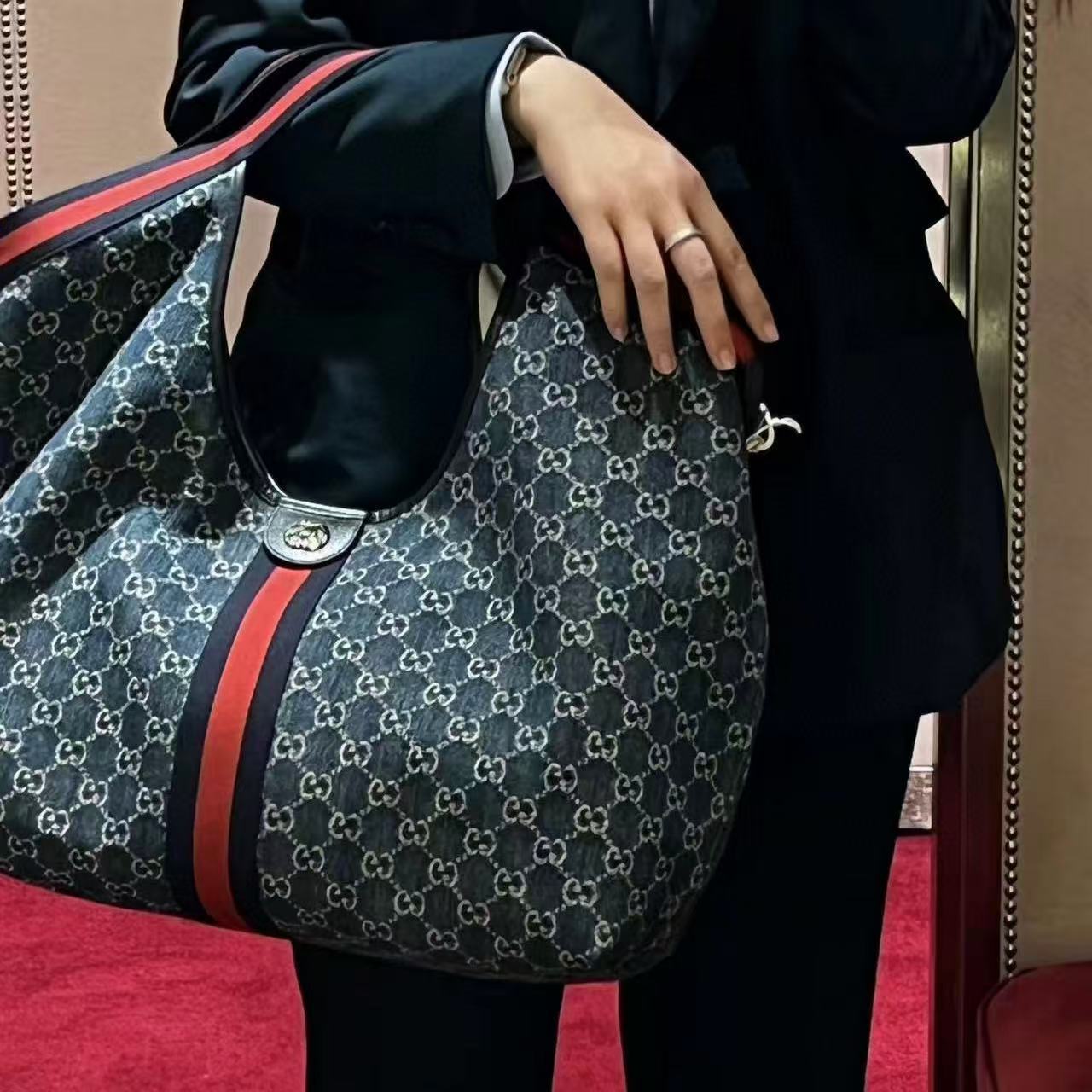 GUCC1 Giglioジャカードハンドバッグ【50％割引+送料無料】