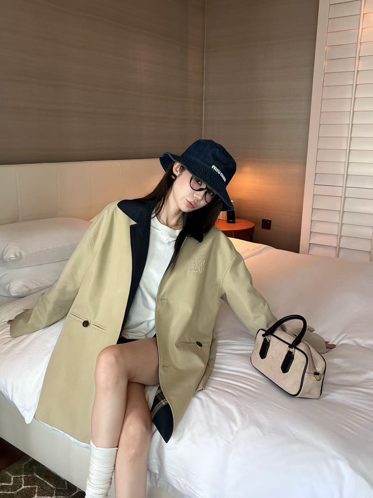 M1UM1U シンプルカラーブロックルーズフィットジャケット【50％割引+送料無料】