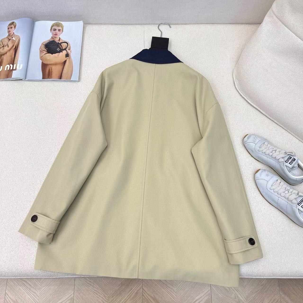 M1UM1U シンプルカラーブロックルーズフィットジャケット【50％割引+送料無料】