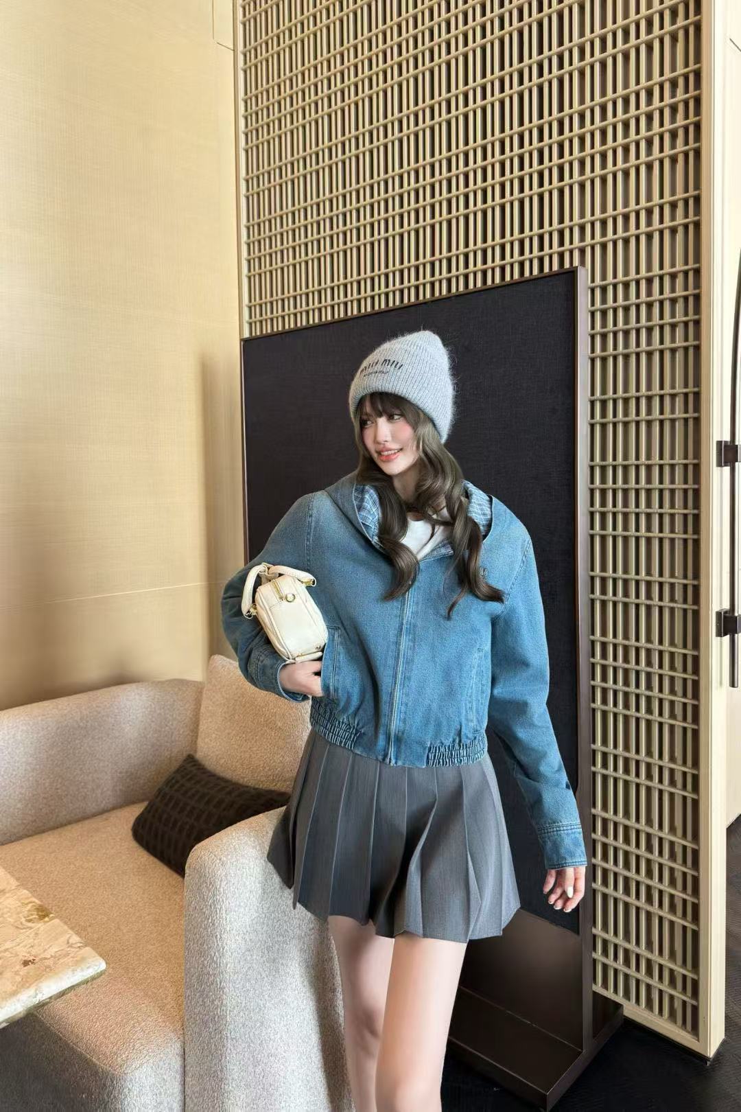 M1UM1U フード付きデニムジャケット【50％割引+送料無料】