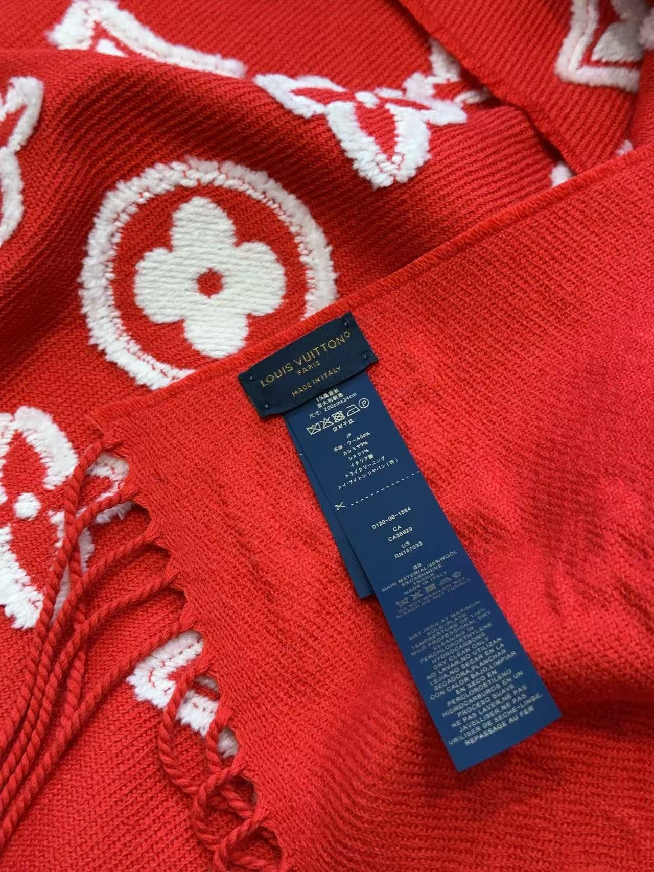 LVプリント カシミア タッセル スカーフ【50％割引+送料無料】