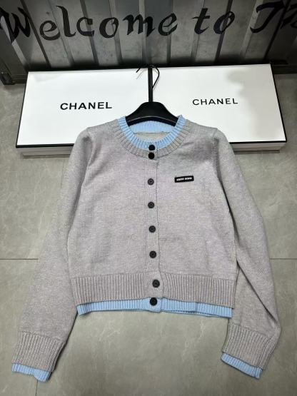 M1UM1U カラーブロックウールカーディガン【50％割引+送料無料】