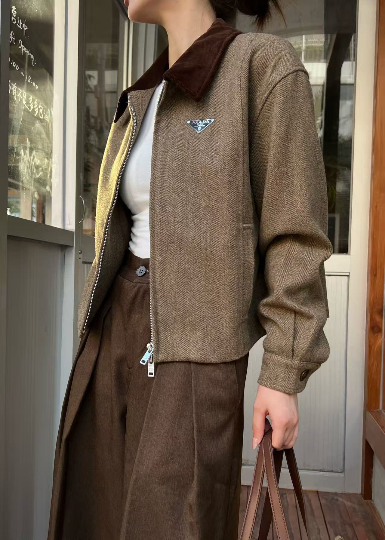 PR4DA 高品質トライアングルロゴショートジャケット【50％割引+送料無料】