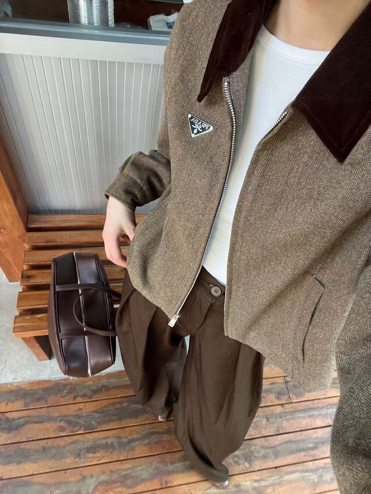 PR4DA 高品質トライアングルロゴショートジャケット【50％割引+送料無料】