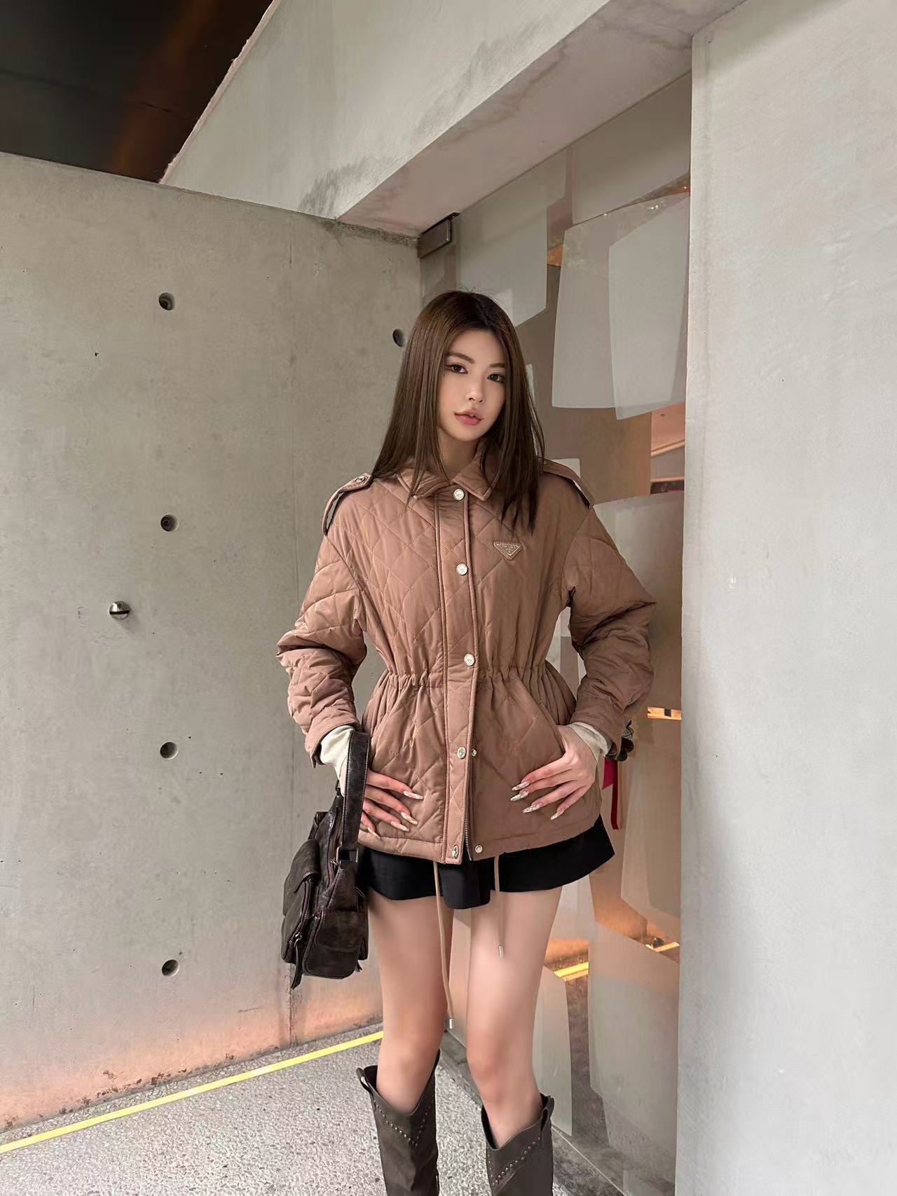 PR4DA トライアングルロゴ ドローストリング フード付き チェックジャケット【50％割引+送料無料】