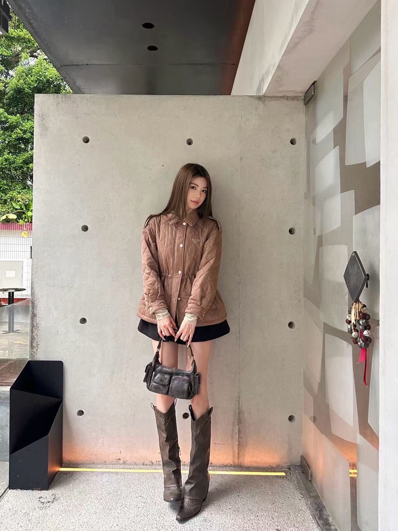 PR4DA トライアングルロゴ ドローストリング フード付き チェックジャケット【50％割引+送料無料】