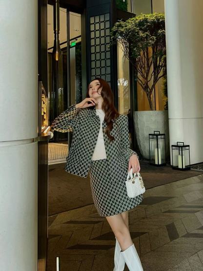 GUCC1 ダブルG ジャカード ジャケット+スカート ツーピースセット【50％割引+送料無料】