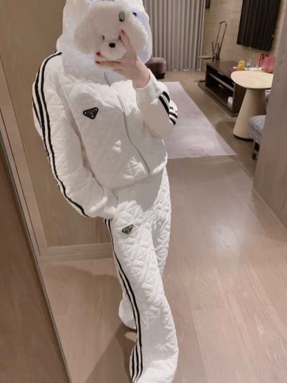 PR4DA チェック柄フード付きジャケット+パンツ ツーピースセット【50％割引+送料無料】