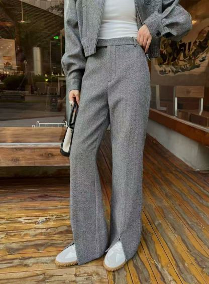 M1UM1U 襟付きショートジャケット + ストレートレッグパンツ【50％割引+送料無料】