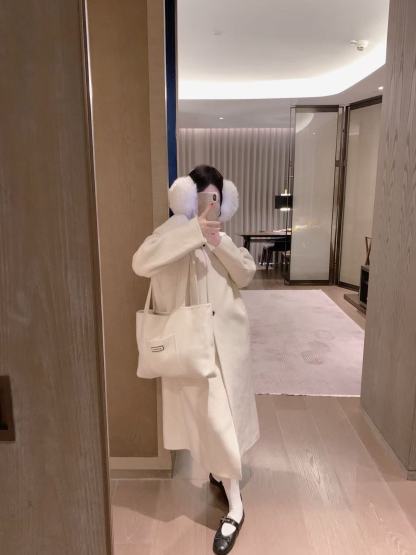 M1UM1U ウールロングコート＋バッグ ツーピースセット【50％割引+送料無料】