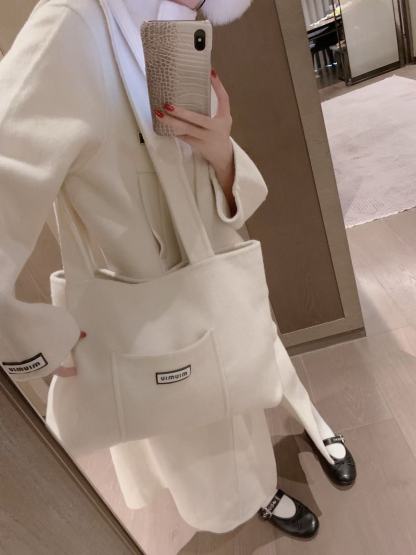 M1UM1U ウールロングコート＋バッグ ツーピースセット【50％割引+送料無料】