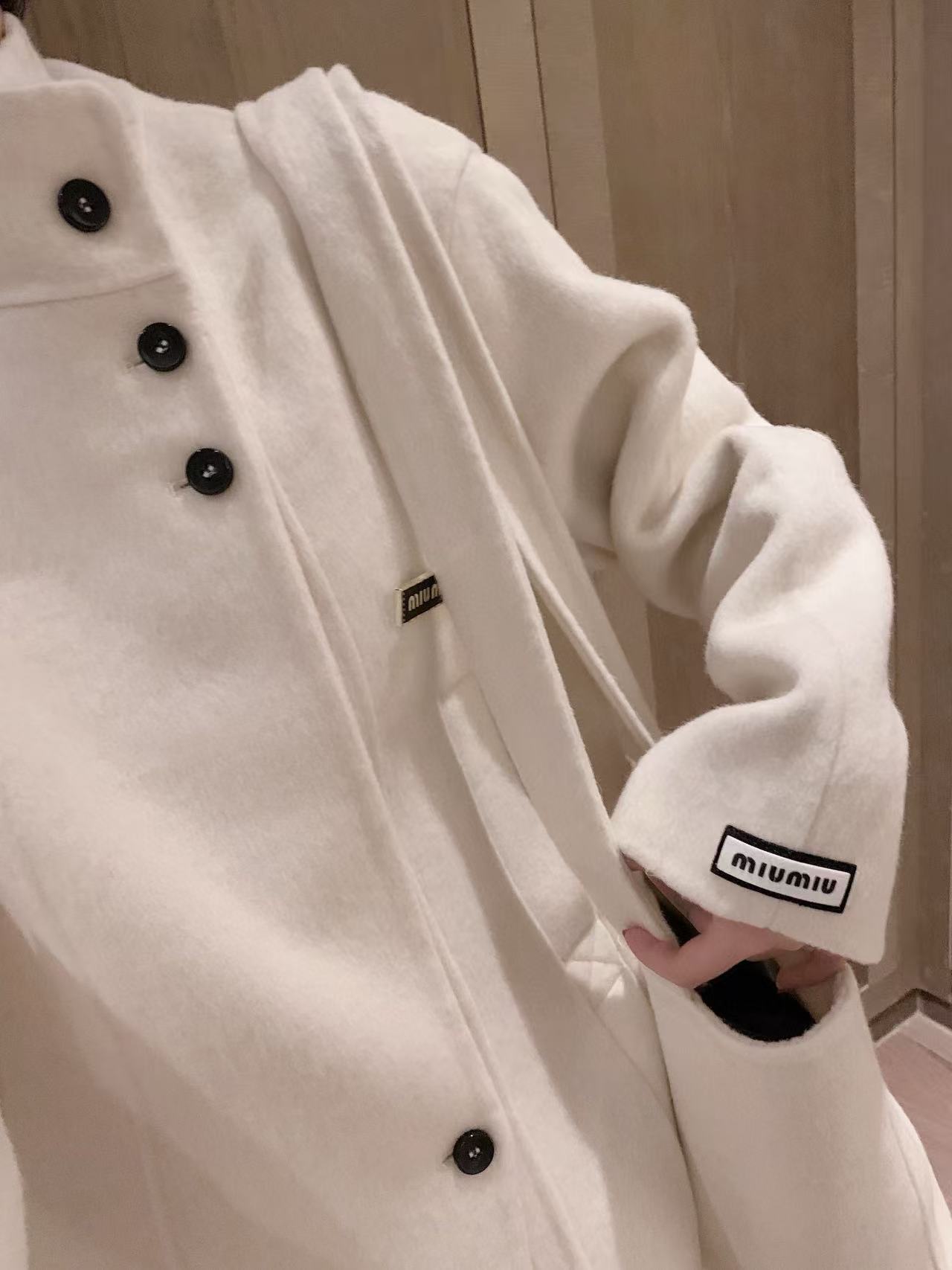 M1UM1U ウールロングコート＋バッグ ツーピースセット【50％割引+送料無料】