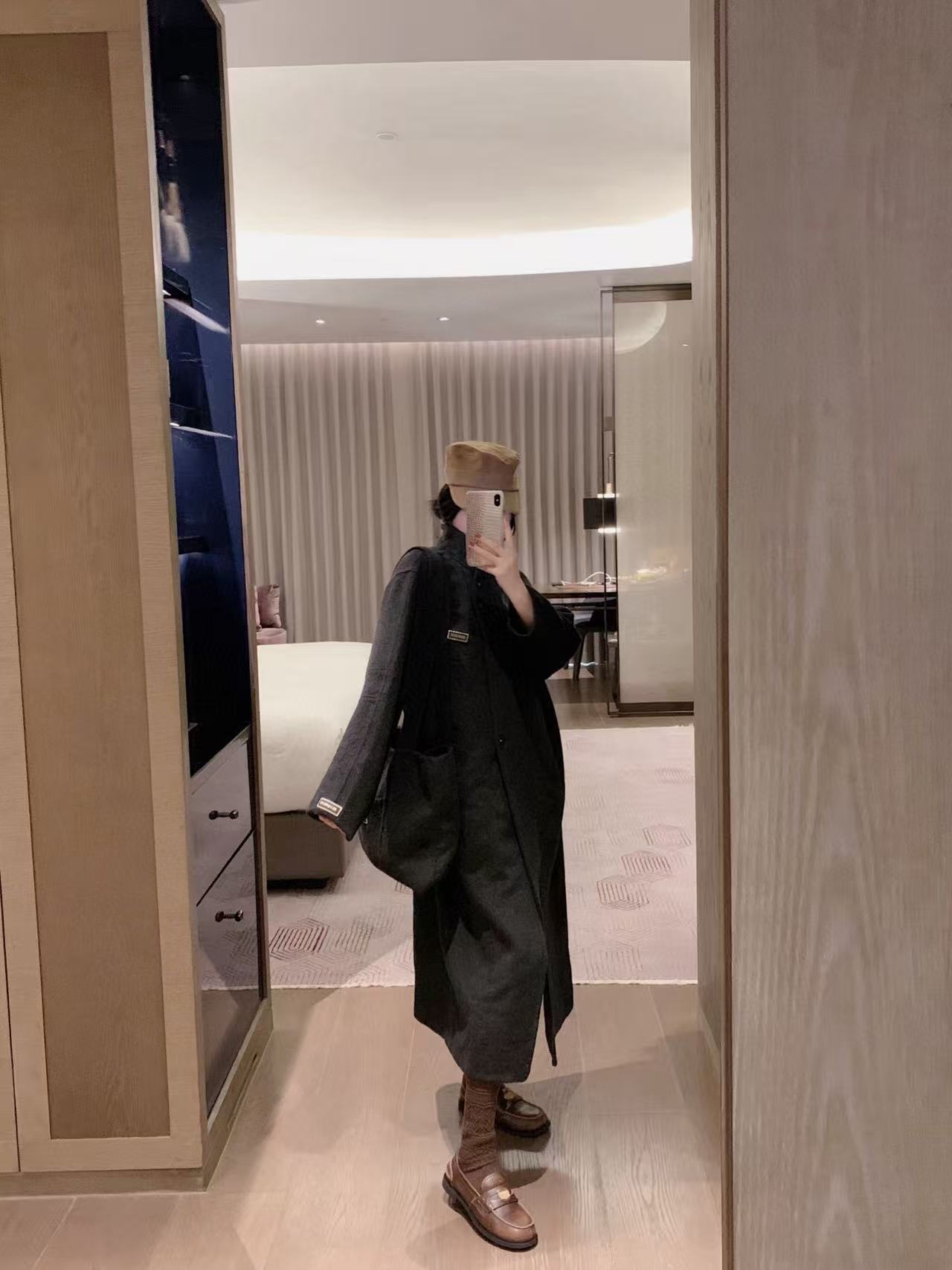 M1UM1U ウールロングコート＋バッグ ツーピースセット【50％割引+送料無料】