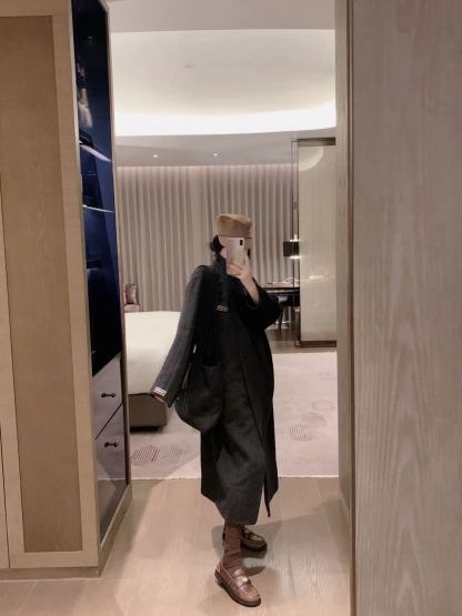 M1UM1U ウールロングコート＋バッグ ツーピースセット【50％割引+送料無料】