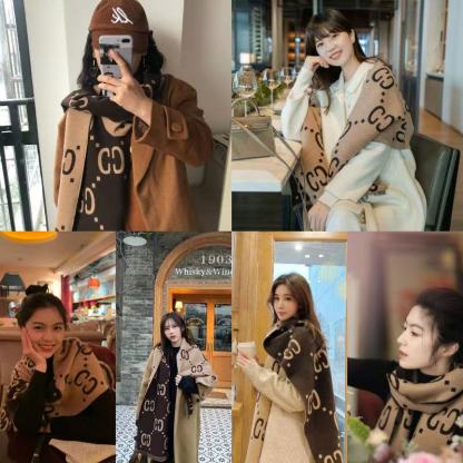 GUCC1 タッセル カシミアスカーフ【50％割引+送料無料】