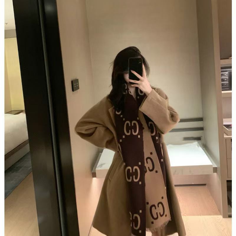 GUCC1 タッセル カシミアスカーフ【50％割引+送料無料】