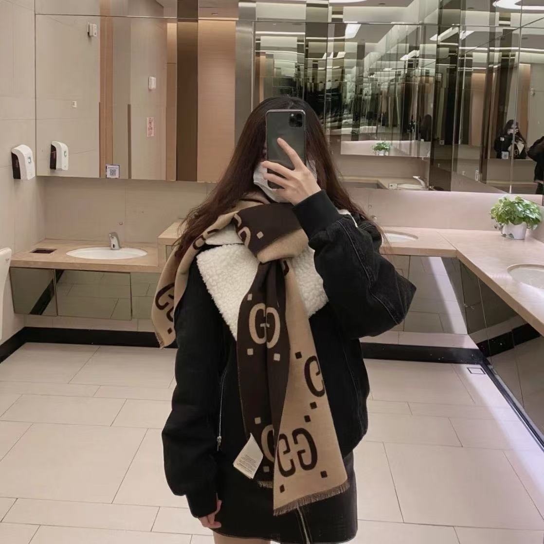 GUCC1 タッセル カシミアスカーフ【50％割引+送料無料】