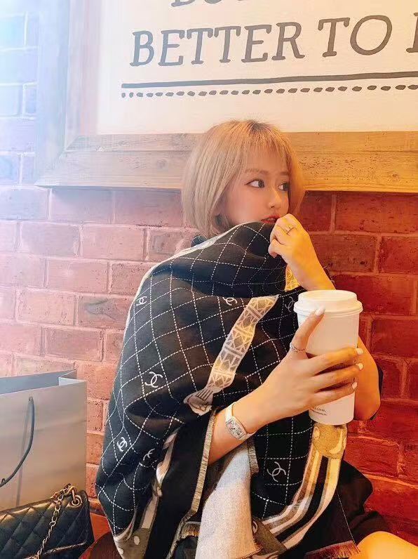 CHANE1 チェック柄カシミアスカーフ【50％割引+送料無料】