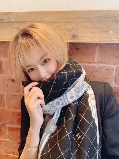 CHANE1 チェック柄カシミアスカーフ【50％割引+送料無料】