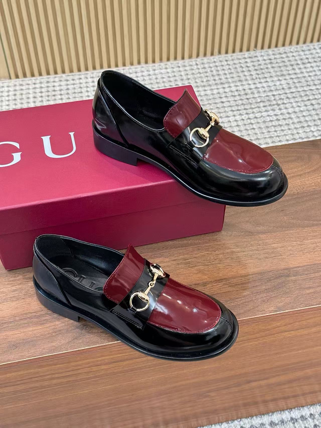 GUCC1 高品質シープスキン厚底フラットシューズ【50％割引+送料無料】