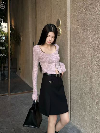 PR4DA ミニマリスト トライアングル ロゴ スカート【50％割引+送料無料】