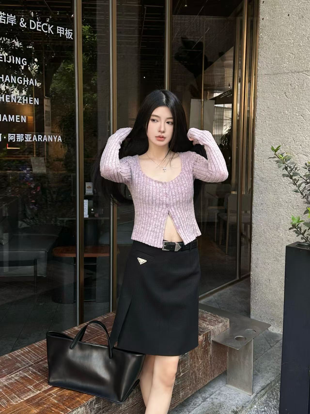 PR4DA ミニマリスト トライアングル ロゴ スカート【50％割引+送料無料】