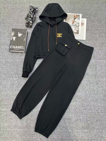 CEL1NE ツーピースセット：フード付きジャケットとパンツ【50％割引+送料無料】