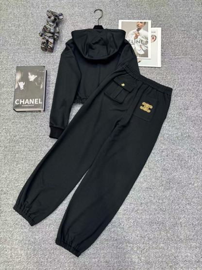 CEL1NE ツーピースセット：フード付きジャケットとパンツ【50％割引+送料無料】