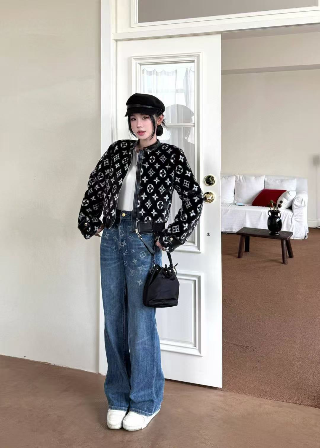 LVプリントジッパージャケット【50％割引+送料無料】