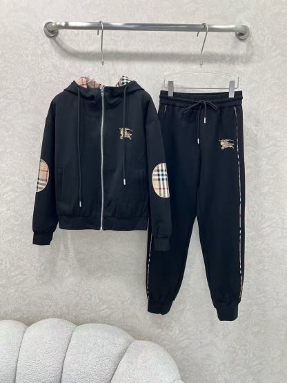 BUR8ERRY ジップアップ フード付き カジュアルスーツ【50％割引+送料無料】
