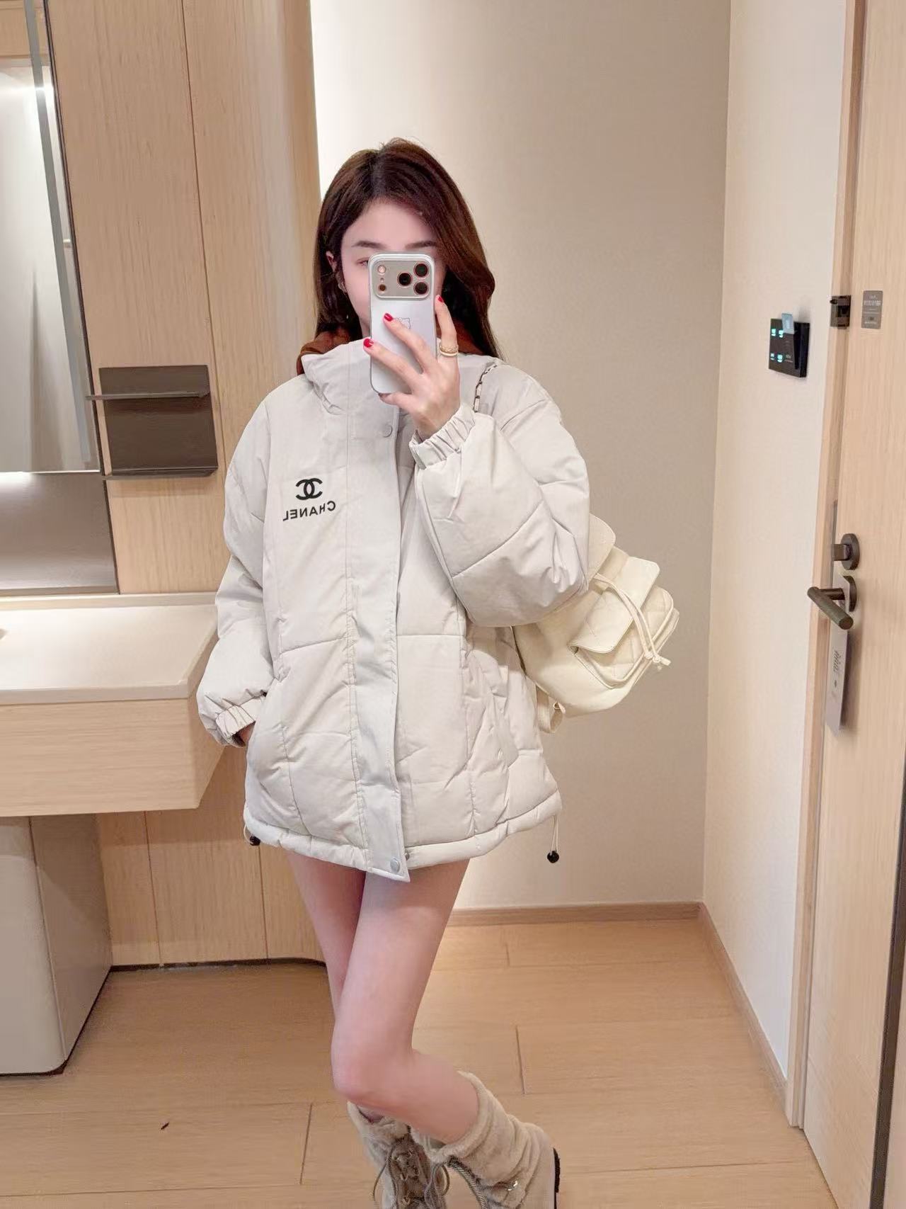 CHANE1 カラーブロック フード付きレタージャケット【50％割引+送料無料】