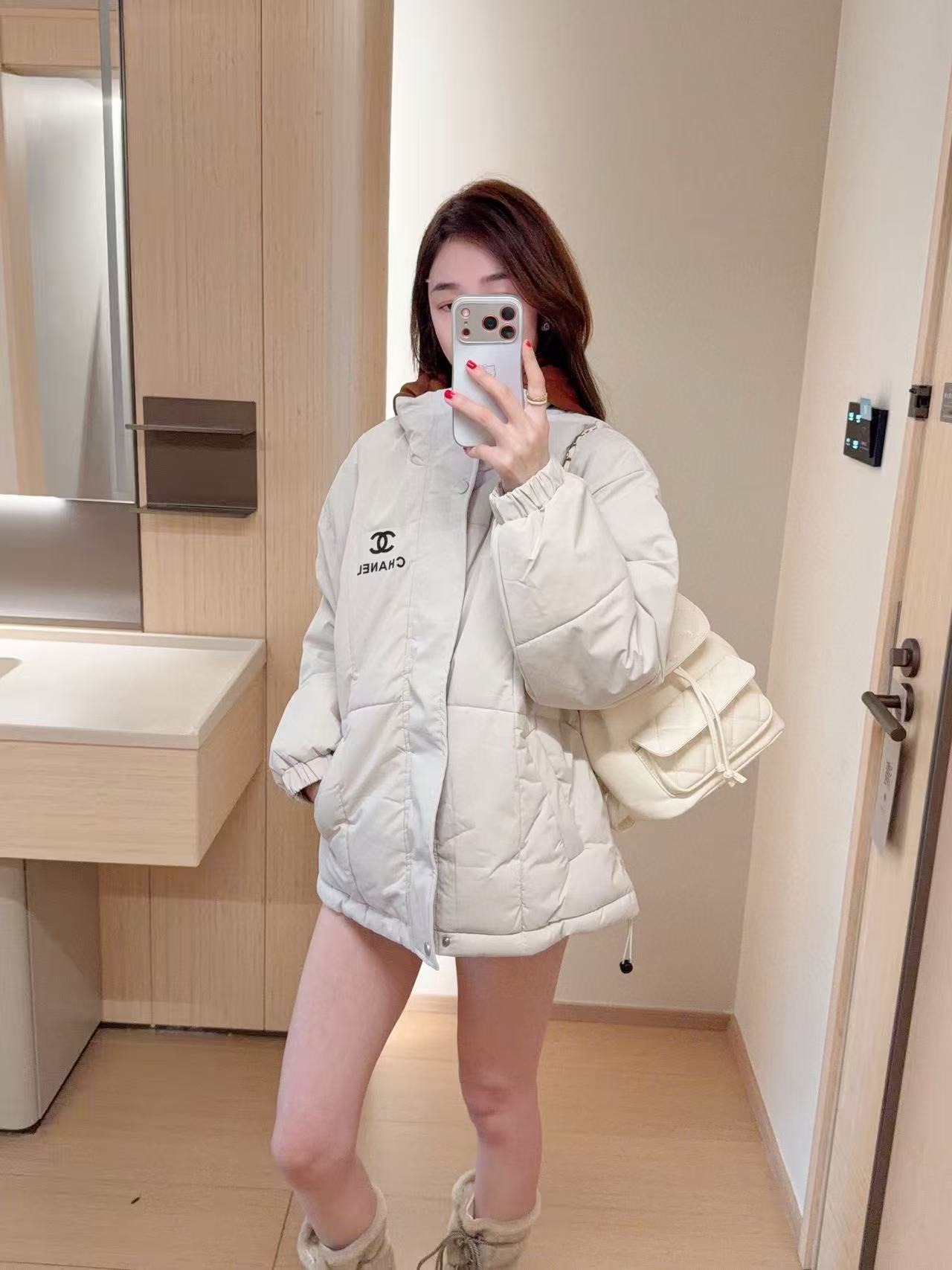 CHANE1 カラーブロック フード付きレタージャケット【50％割引+送料無料】