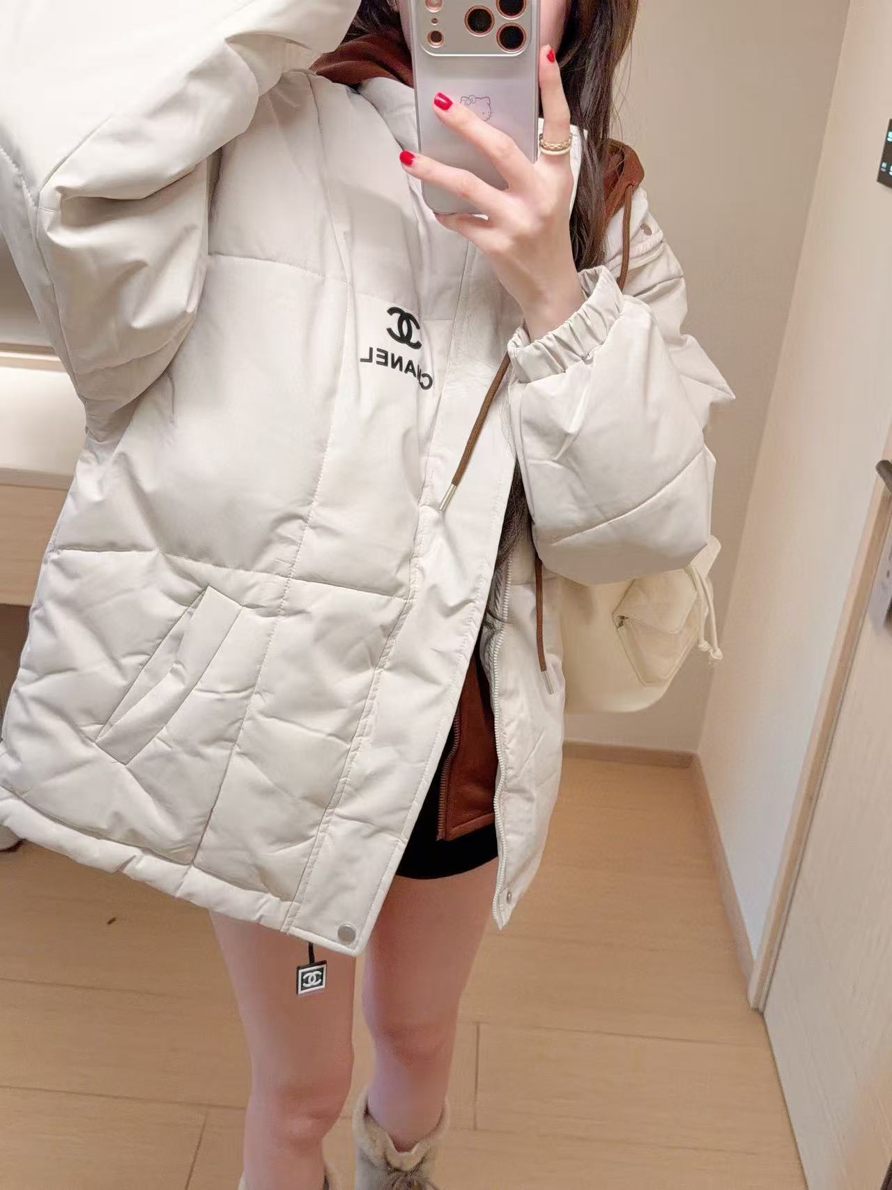 CHANE1 カラーブロック フード付きレタージャケット【50％割引+送料無料】