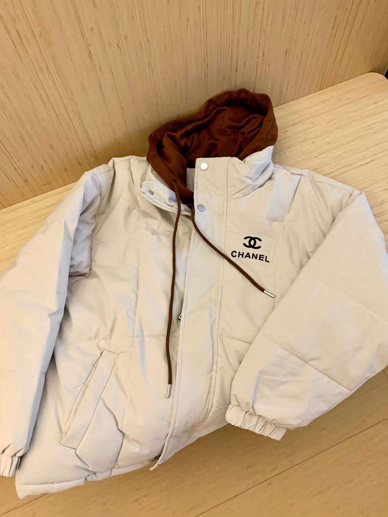 CHANE1 カラーブロック フード付きレタージャケット【50％割引+送料無料】