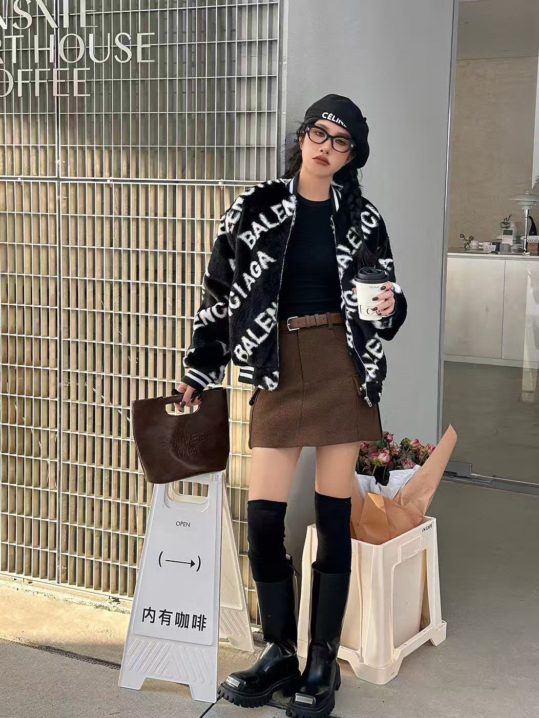 BALENC1AG ラムウール レタード シックコート【50％割引+送料無料】