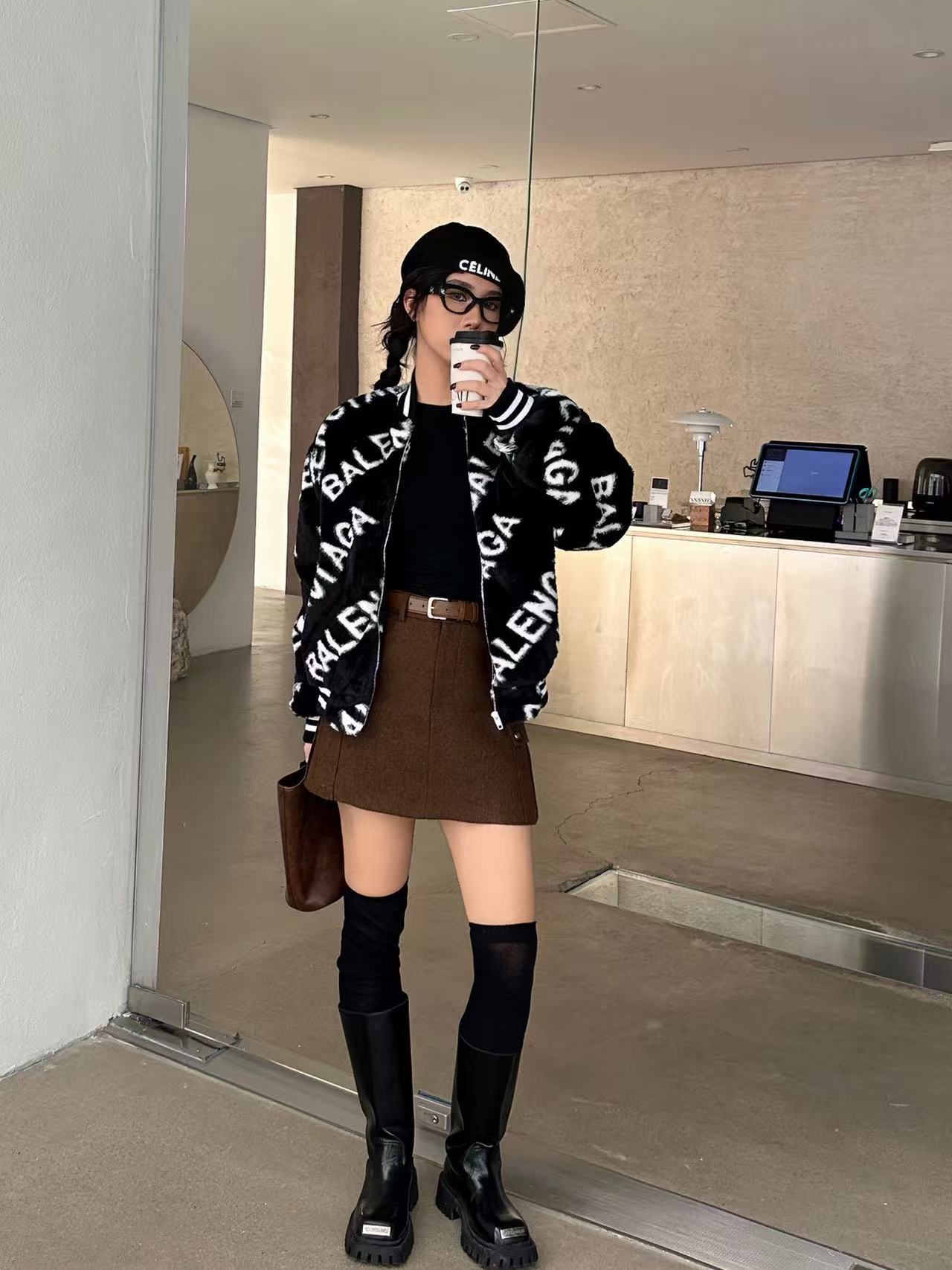 BALENC1AG ラムウール レタード シックコート【50％割引+送料無料】