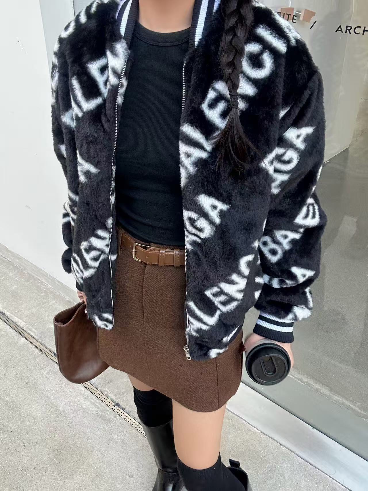 BALENC1AG ラムウール レタード シックコート【50％割引+送料無料】