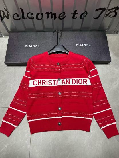 DI0RCD レターストライプウールカーディガン【50％割引+送料無料】