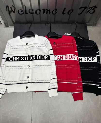 DI0RCD レターストライプウールカーディガン【50％割引+送料無料】