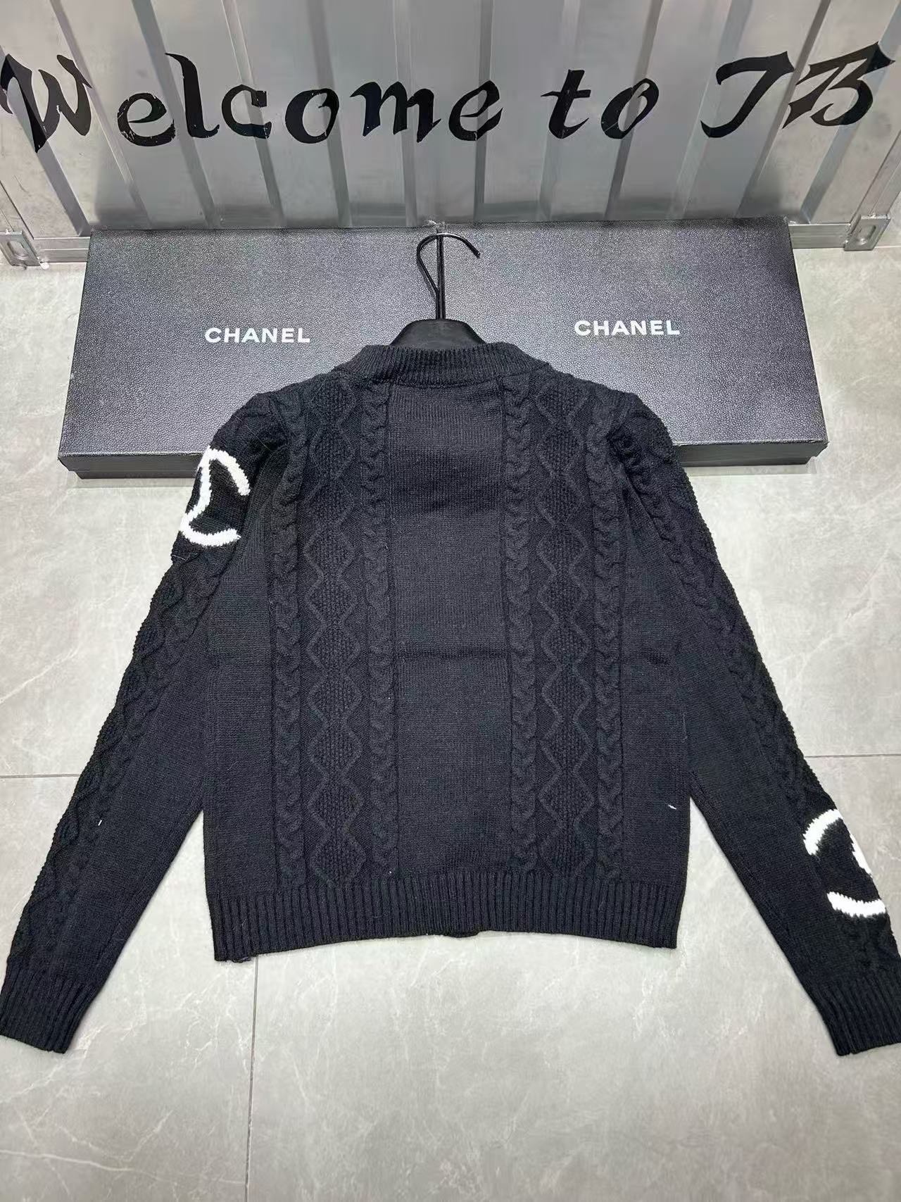 CHANE1 ロゴウールカーディガン【50％割引+送料無料】