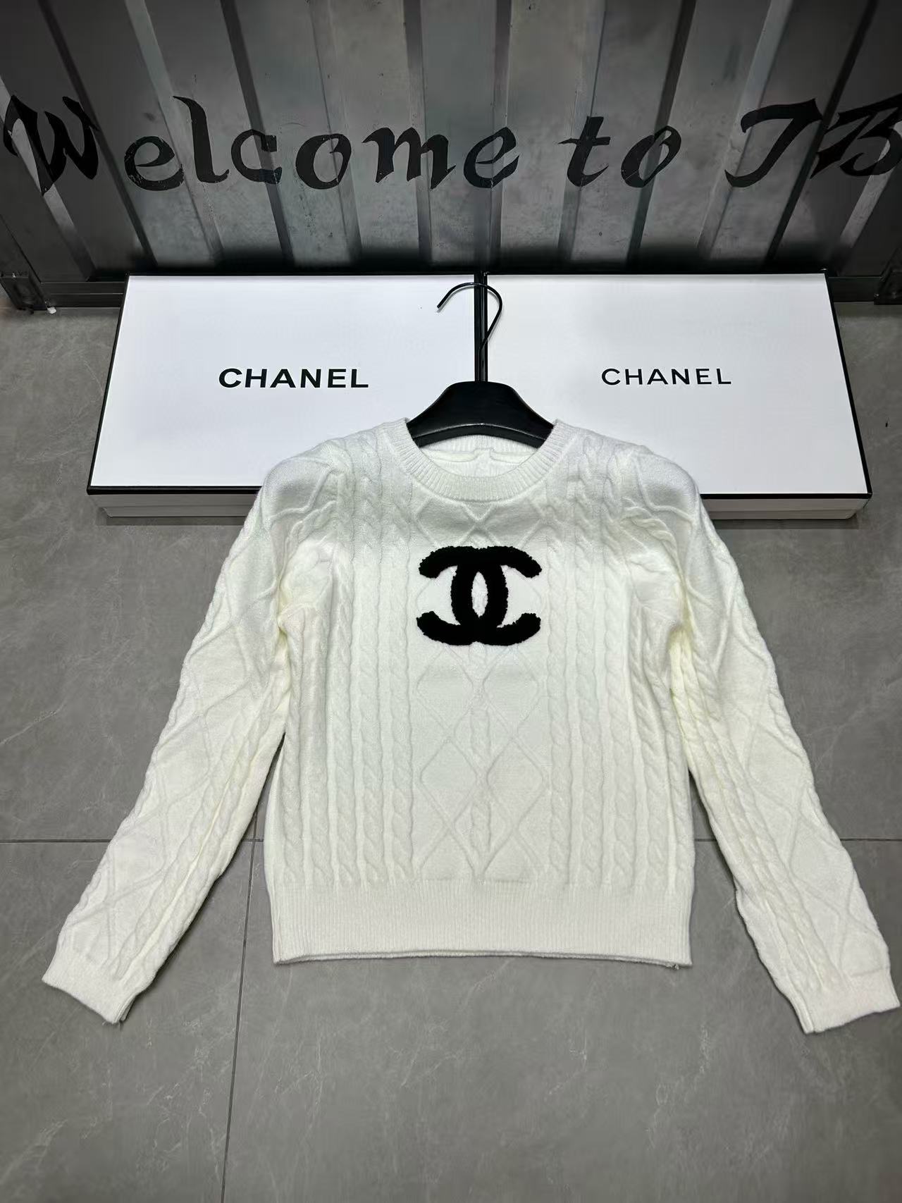 CHANE1 ダブルC ウールセーター【50％割引+送料無料】