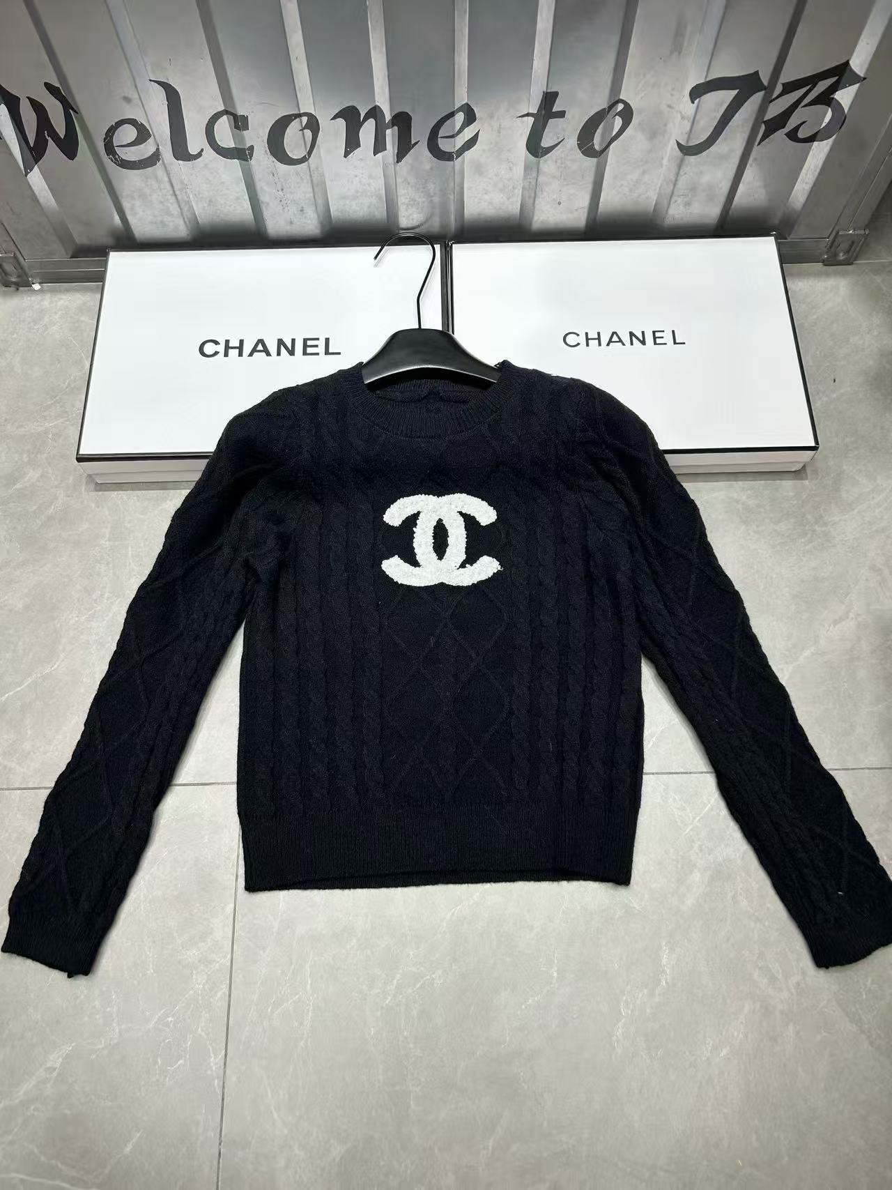 CHANE1 ダブルC ウールセーター【50％割引+送料無料】