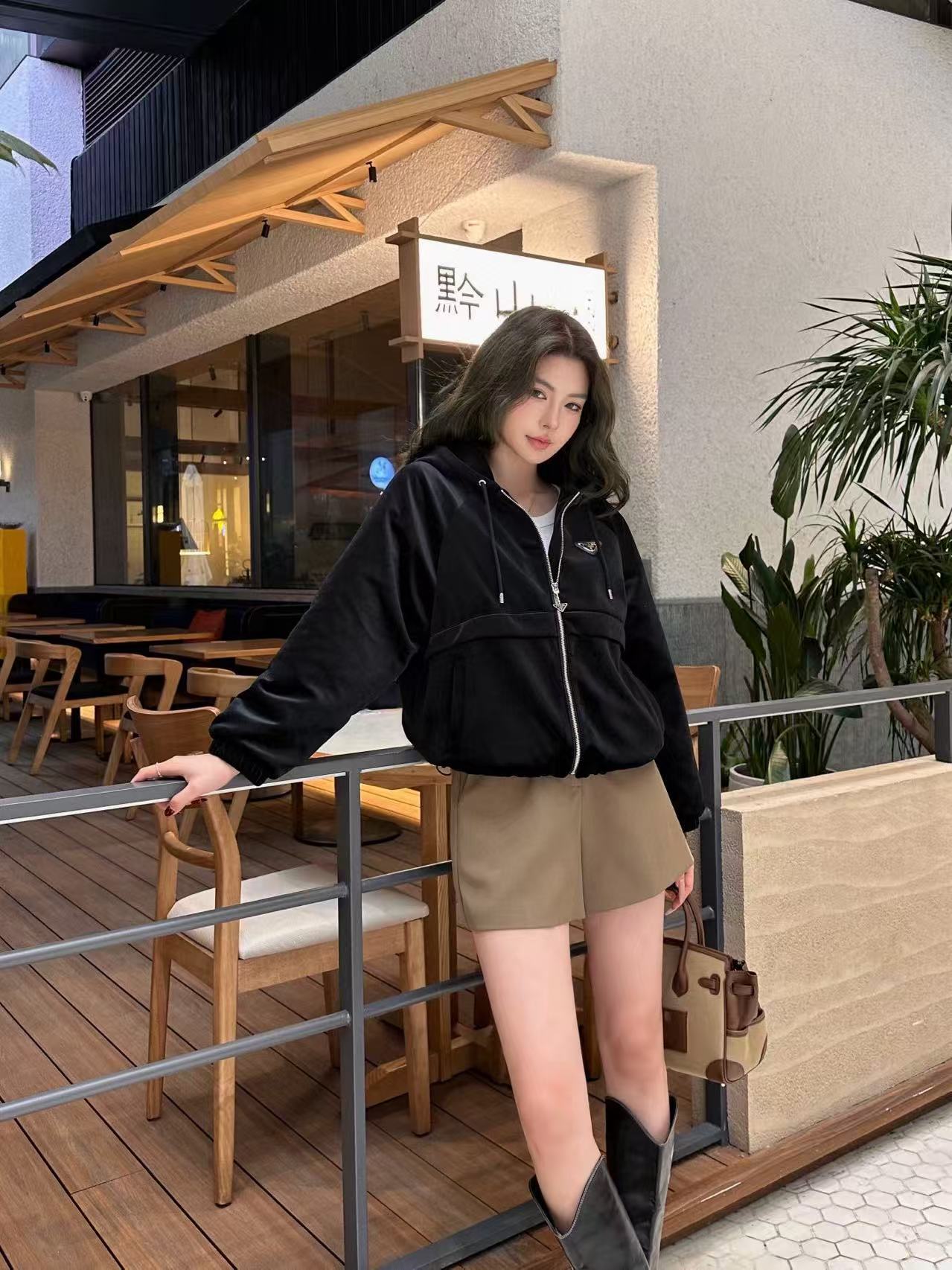 PR4DA 高品質フード付きベルベットジャケット【50％割引+送料無料】