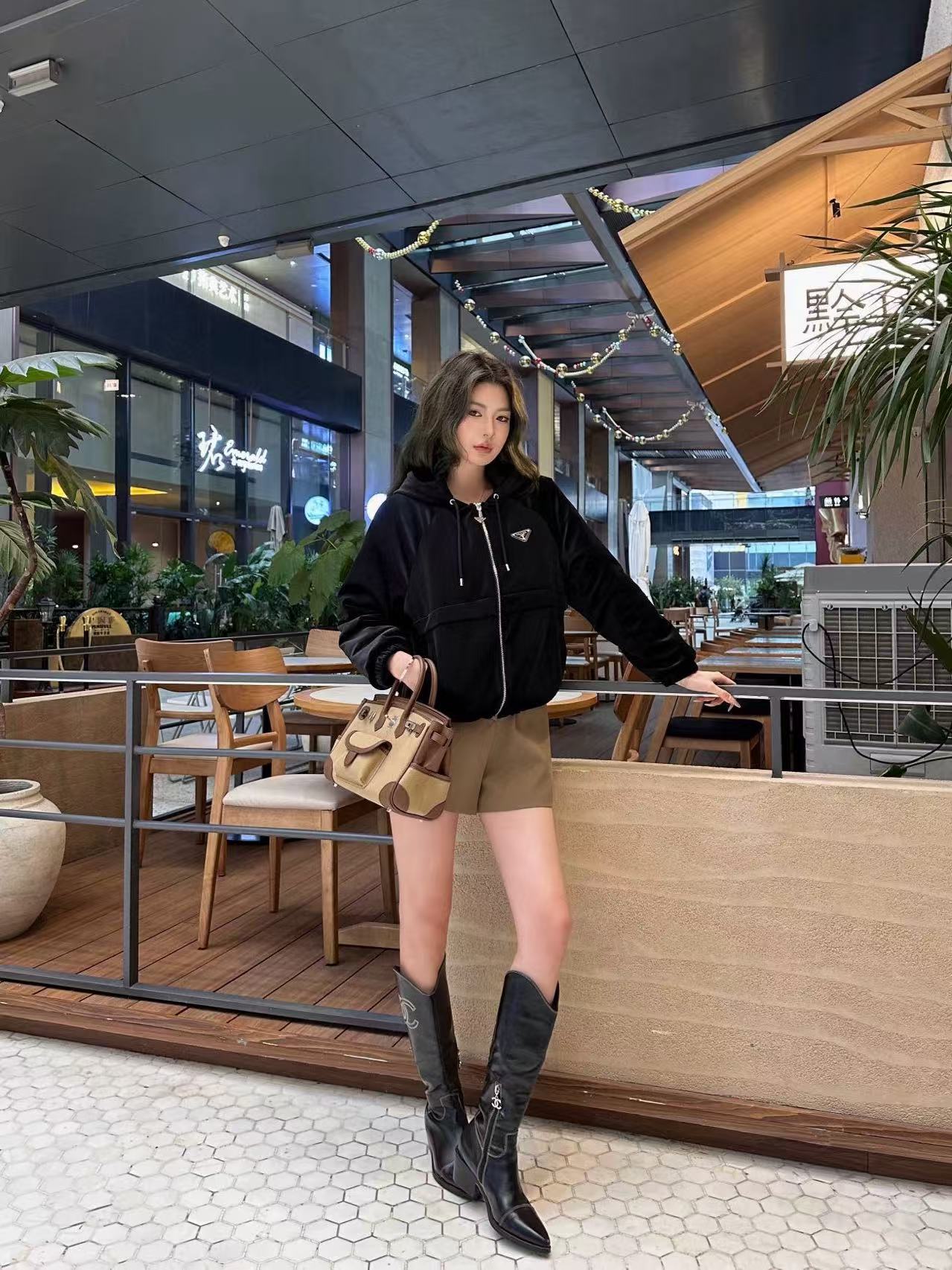 PR4DA 高品質フード付きベルベットジャケット【50％割引+送料無料】