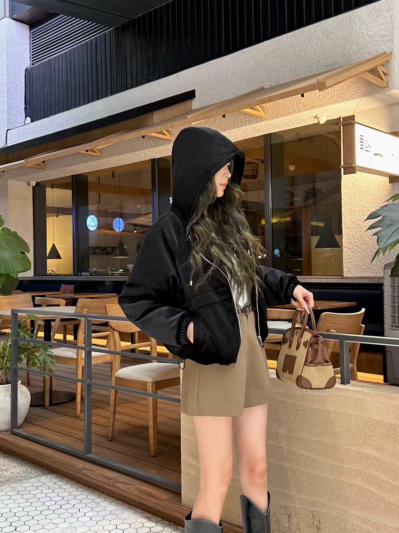 PR4DA 高品質フード付きベルベットジャケット【50％割引+送料無料】