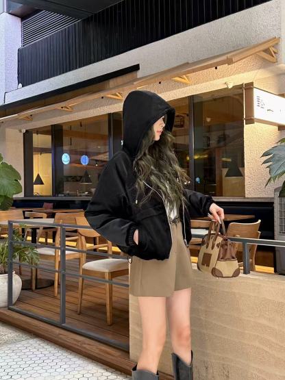 PR4DA 高品質フード付きベルベットジャケット【50％割引+送料無料】