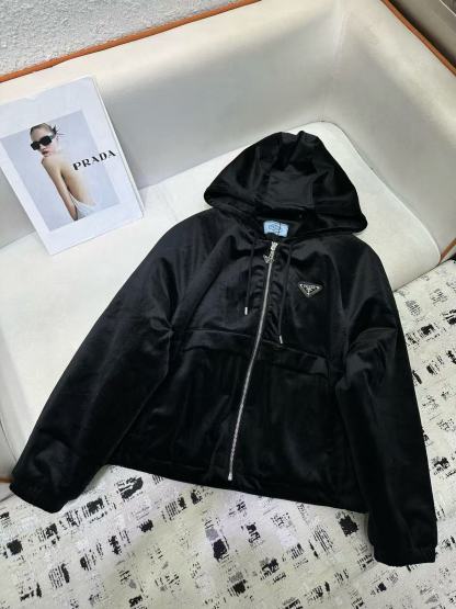 PR4DA 高品質フード付きベルベットジャケット【50％割引+送料無料】