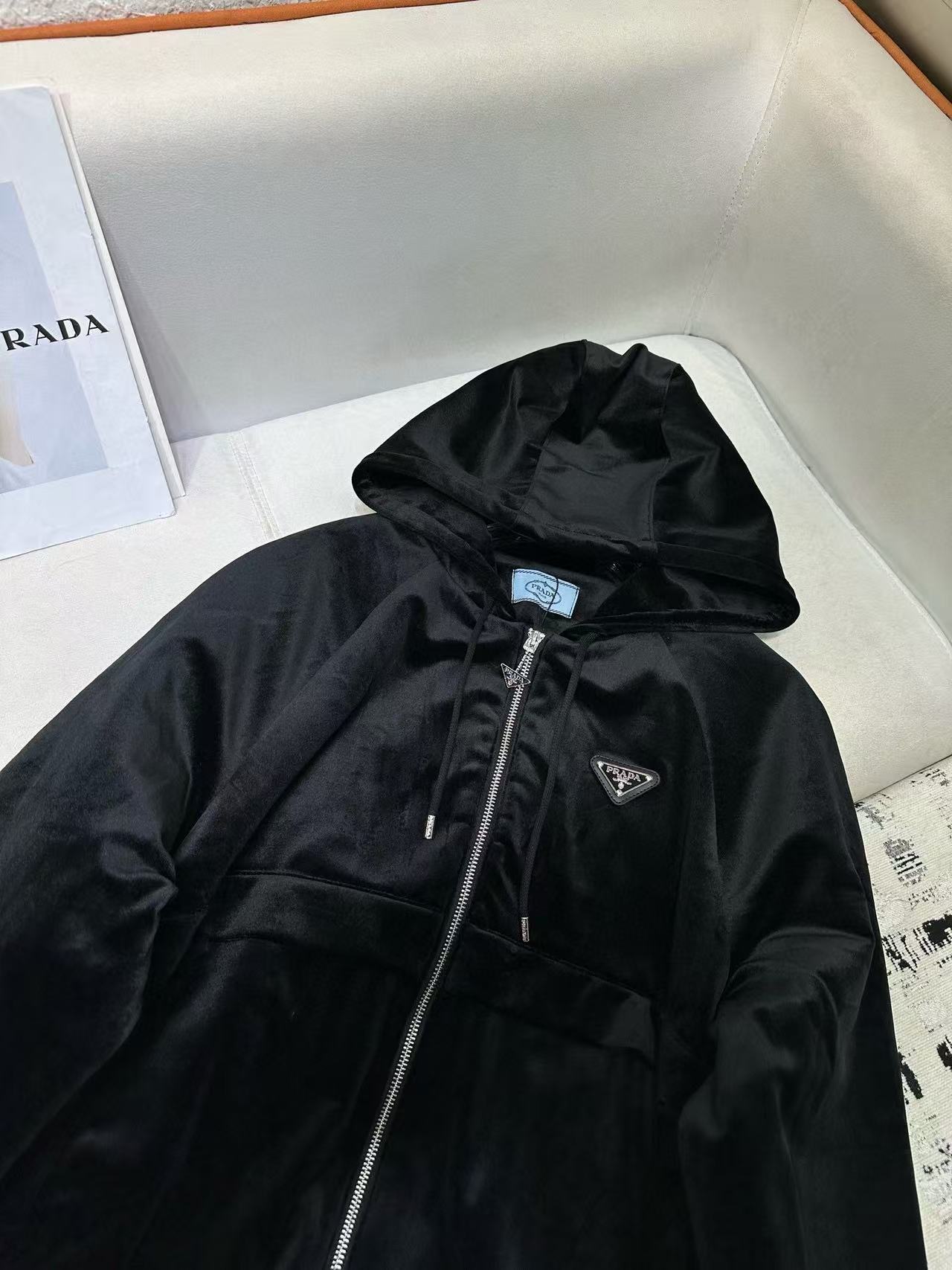 PR4DA 高品質フード付きベルベットジャケット【50％割引+送料無料】